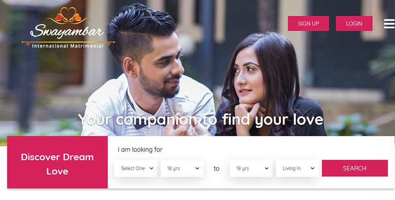 This image shows the screenshot of online matchmaking website www.swayambar.com. Photo: THT