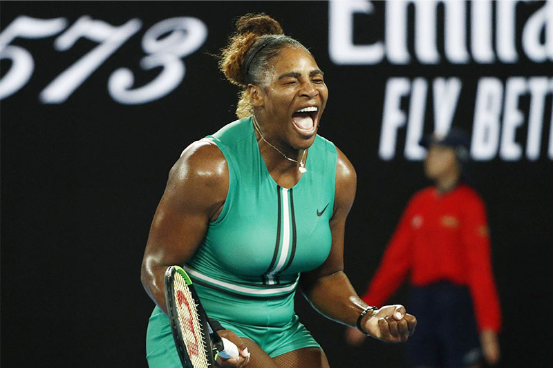 Serena Williams of the US reacts during the match against Romania's Simona Halep. Photo: Reuters