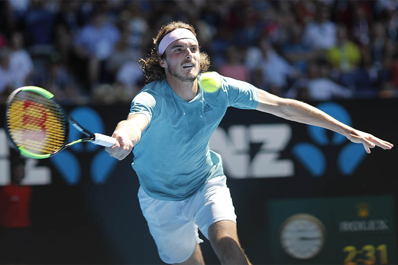 Greece's Stefanos Tsitsipas in action during the match against Spain's Roberto Bautista Agut. Photo: Reuters
