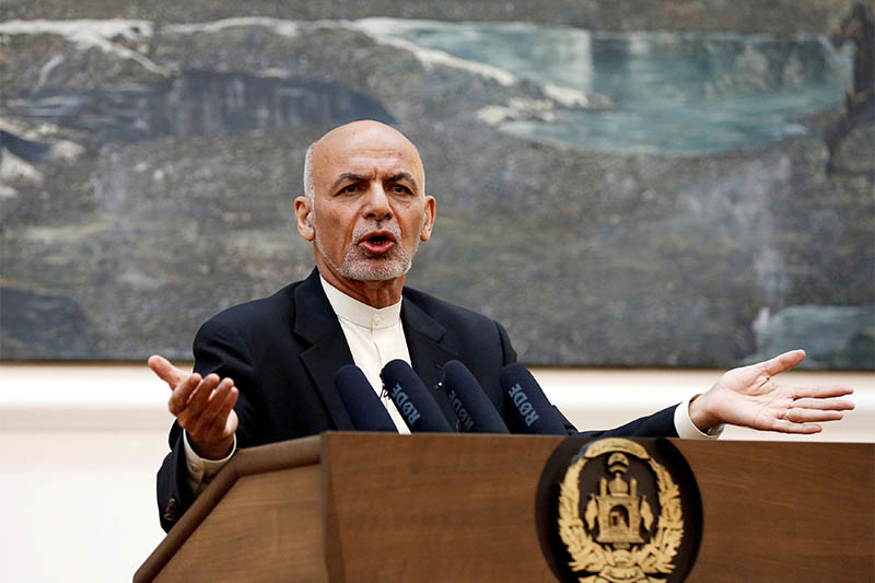 File: Afghan President Ashraf Ghani speaks during a news conference in Kabul, Afghanistan July 15, 2018. Photo: Reuters