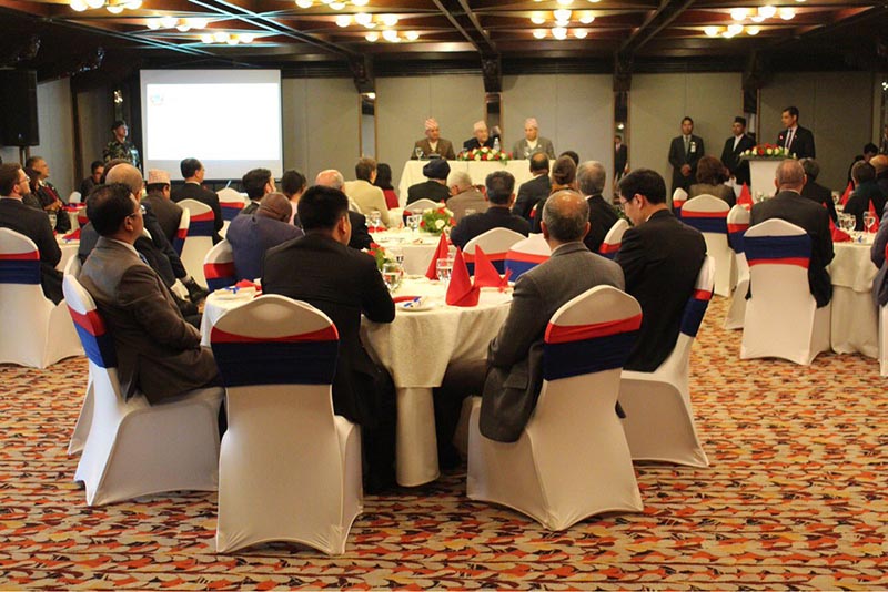 Representatives u2014 ambassadors and deputy chiefs of missions u2014 from all diplomatic missions participate in a programme organised to brief diplomatic community in Presence of Prime Minister KP Sharma Oli, Minister for Foreign Affairs Pradeep Kumar Gyawali and Minister of Finance Yubaraj Khatiwada, at Ministry of Foreign Affairs on Friday, February 1, 2019. Photo: MoFANepal Twitter