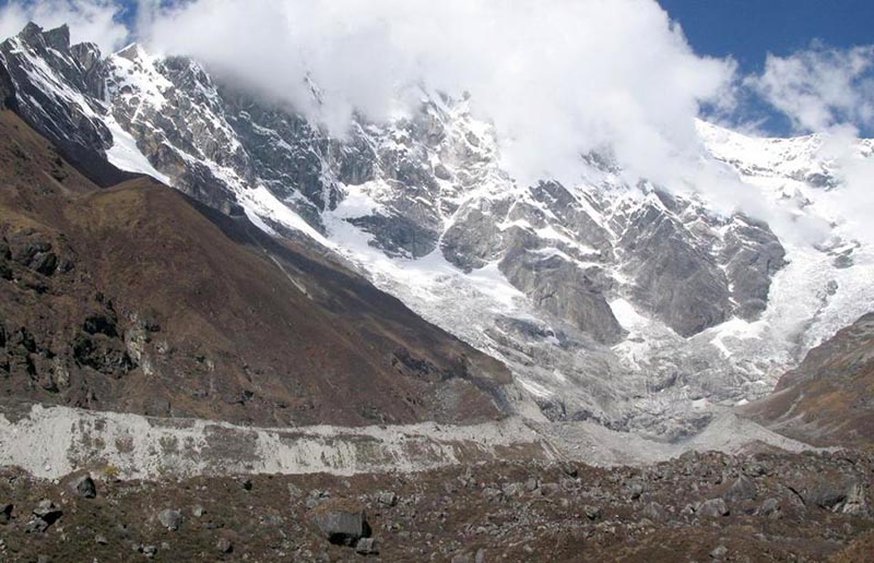 File - A view of the Lirung Glacier in the Langtang Valley, 60km northwest of Kathmandu, on October 13, 2008. Photo: AFP
