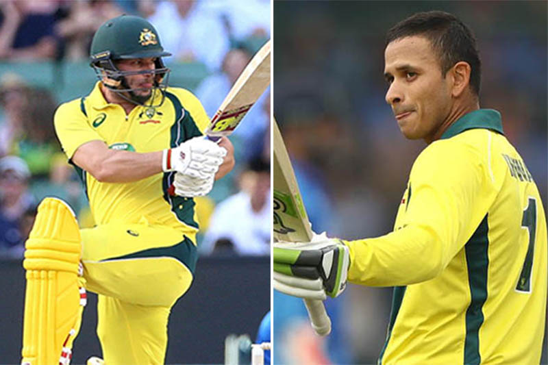 Australian batsmen Aaron Finch (left) and Usman Khawaja. Photo: Reuters