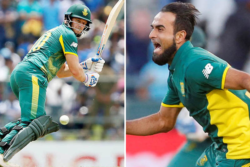 South African batsman David Miller (left) and Imran Tahir. Photo: Reuters