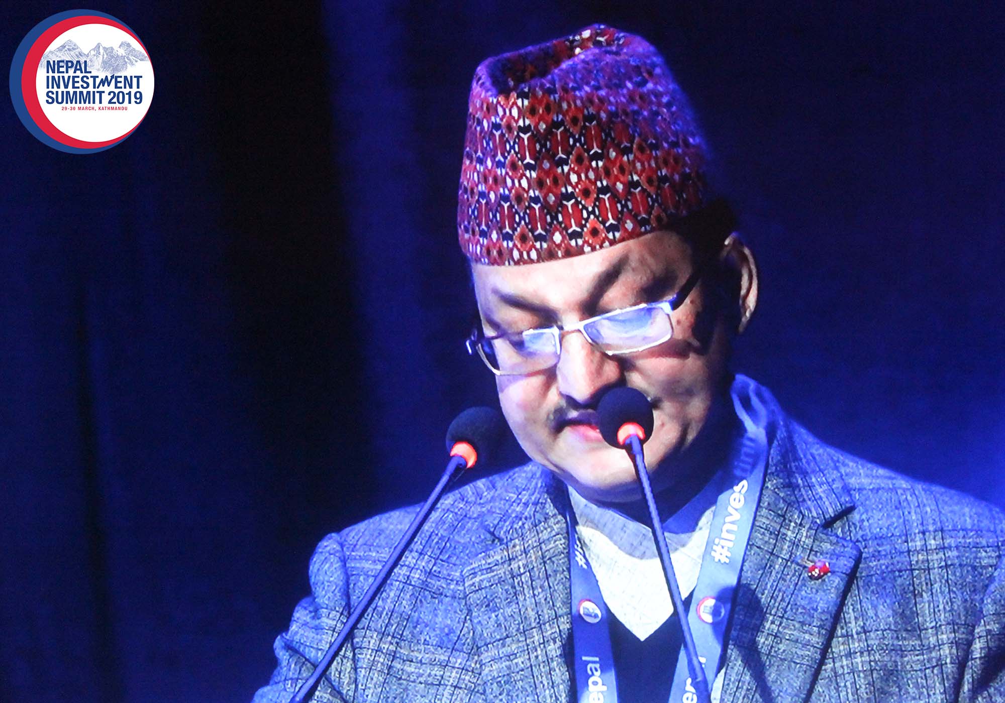 Gopal Prasad Sigdel, Joint Secretary, Ministry of Physical Infrastructure and Transportation addresses Parallel Sessions of Nepal Investment Summit, in Kathmandu, on Saturday, March 30, 2019. Photo: Twitter/Nepal Investment Summit 2019