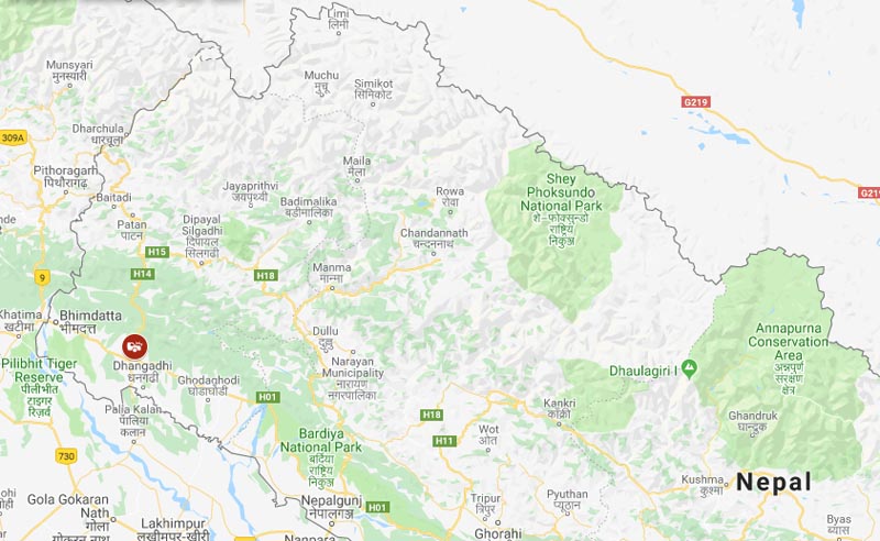 Kailali road accident. Photo: Google Maps