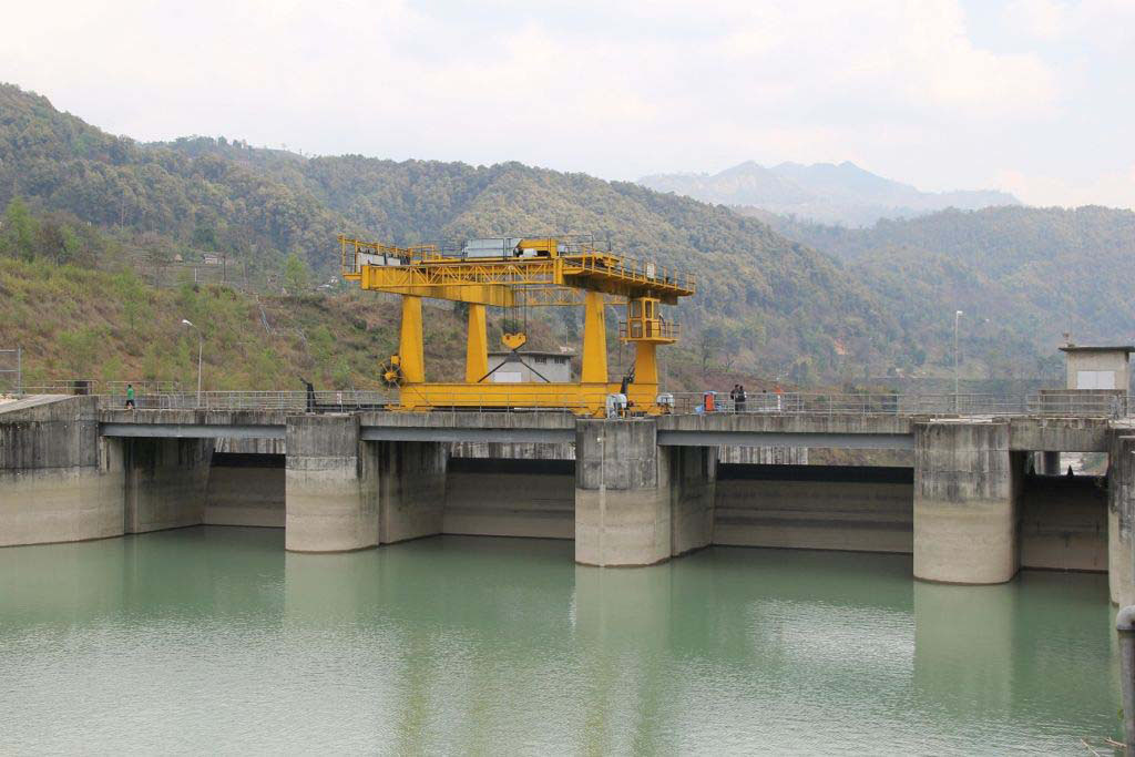 Middle Marshyangdi Hydropower reservoir in Lamjung. Photo: Ramji Rana/THT  