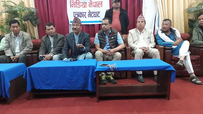 Rastriya Prajatantra Party Chairman Kamal Thapa speaking at a press meet organised by Media Nepal, in Pokhara, on Wednesday, March 13, 2019. Photo: THT