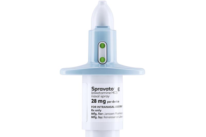 This photo provided by Janssen Global Services shows Spravato nasal spray. Photo: Janssen Global Services via AP