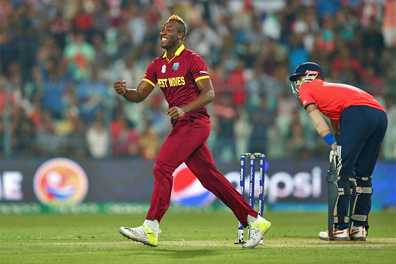 West Indies Andre Russell in action. Courtesty: WI Cricket Board