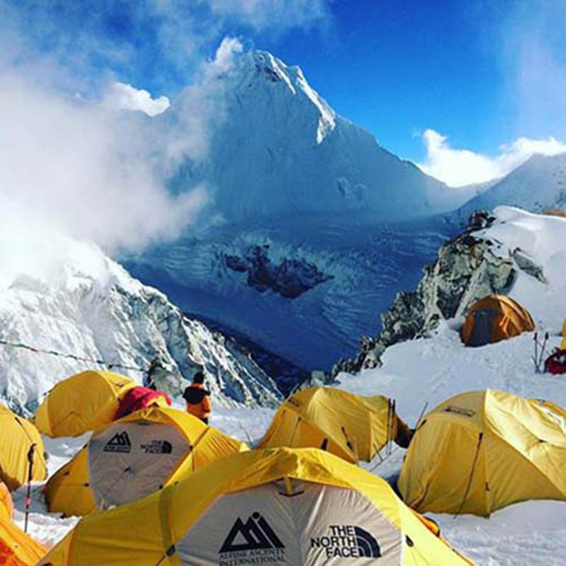 Climbers camp at the base camp of Mt Cho-Oyu in Tibet, in September 2016. Photo: Lakpa Rita Sherpa/Facebook