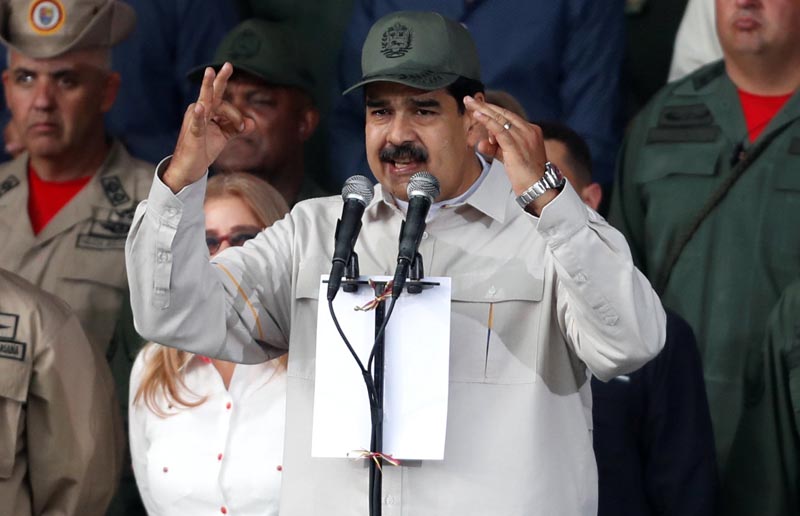 FILE - Venezuela's President Nicolas Maduro speaks during a ceremony to mark the 17th anniversary of the return to power of Venezuela's late President Hugo Chavez afteru00c2 a coup attempt and the National Militia Day in Caracas, Venezuela April 13, 2019. Photo: Reuters