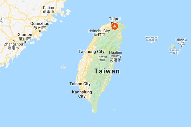 Taiwan Earthquake. Photo: Google Maps