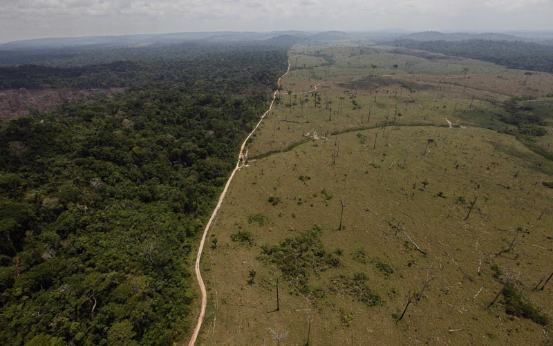 FILE: This September 15, 2009 file photo shows a deforested area near Novo Progresso in Brazil's northern state of Para. Photo: AP/file