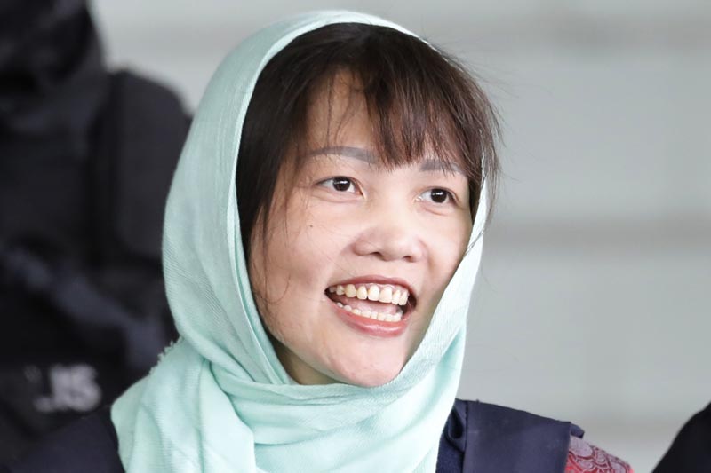 FILE: In this April 1, 2019, file photo, Vietnamese Doan Thi Huong leaves Shah Alam High Court in Shah Alam, Malaysia. Photo: AP