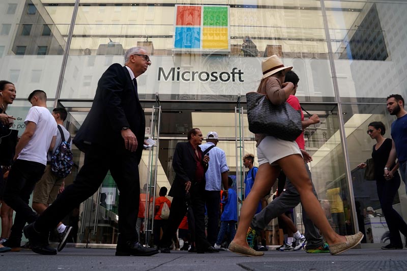 FILE PHOTO: A Microsoft store is pictured in New York City, New York, US, August 21, 2018. Photo: AP