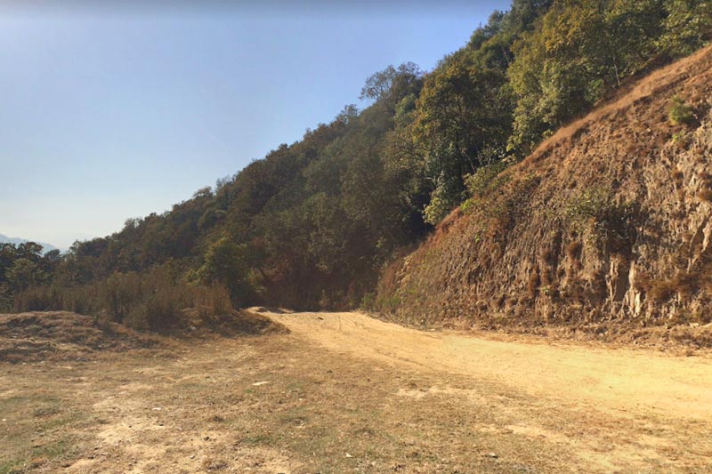 This image shows a view of land and hills in Suryabinayak, Bhaktapur, in February, 2017. Photo: Google maps integrated image