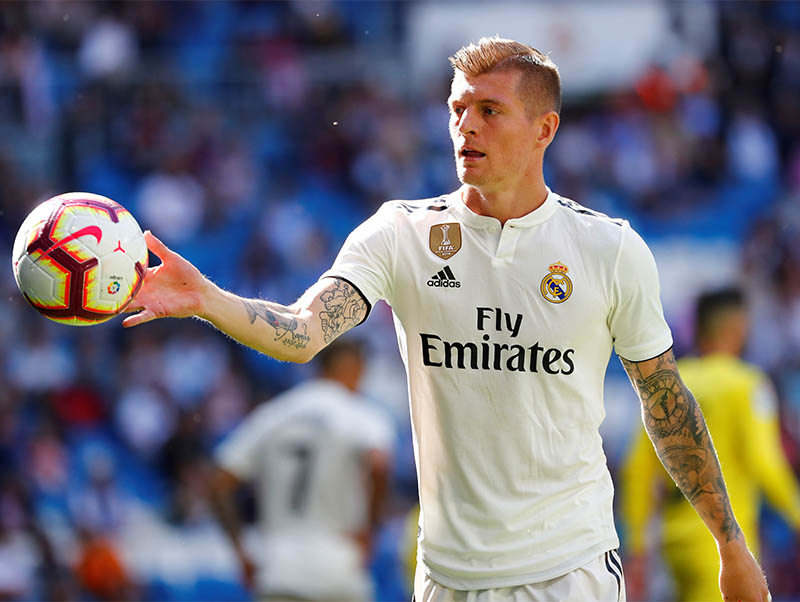 Real Madrid's Toni Kroos during the match. Photo: Reuters