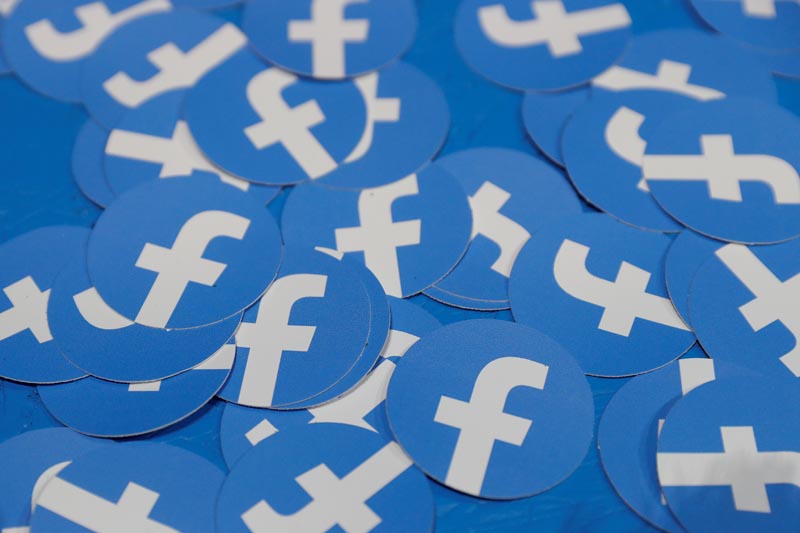 FILE: Stickers bearing the Facebook logo are pictured at Facebook Inc's F8 developers conference in San Jose, California, US, April 30, 2019.  Photo: Reuters/file