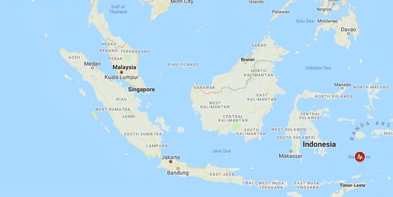 Indonesia earthquake. Photo: Google Maps