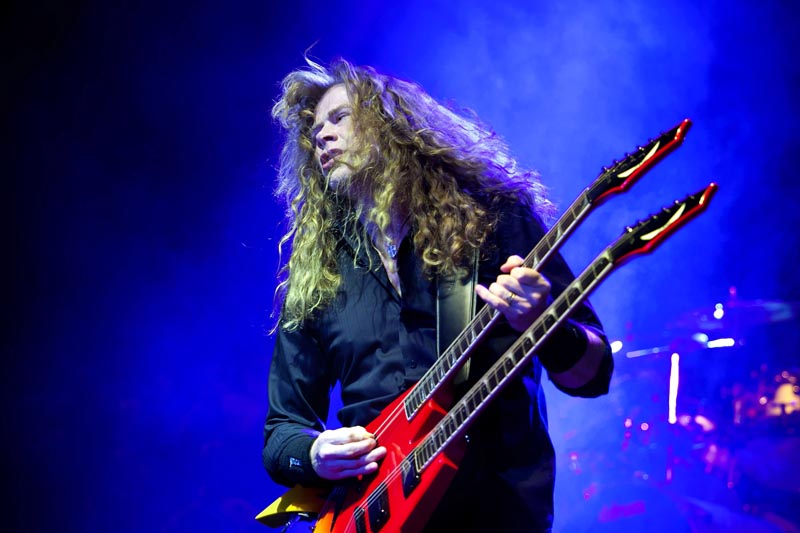 Singer and guitarist Dave Mustaine of the American metal band Megadeth performs during their concert in the Budapest Sports Arena in Budapest, Hungary, Friday, April 8, 2011. Photo: AP/File