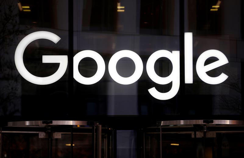 FILE: The Google logo is pictured at the entrance to the Google offices in London, Britain January 18, 2019. Photo: Reuters/file
