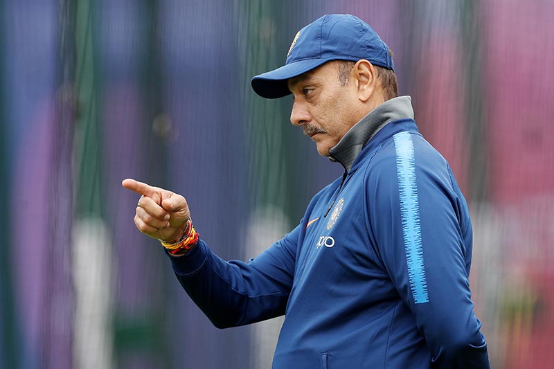 India coach Ravi Shastri during nets during the ICC Cricket World Cup, India Nets, at Emirates Old Trafford, in Manchester, Britain, on June 15, 2019. Photo: Action Images via Reuters