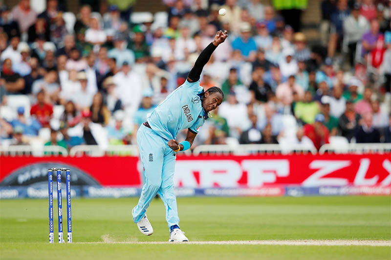 England's Jofra Archer in action. Photo: Reuters