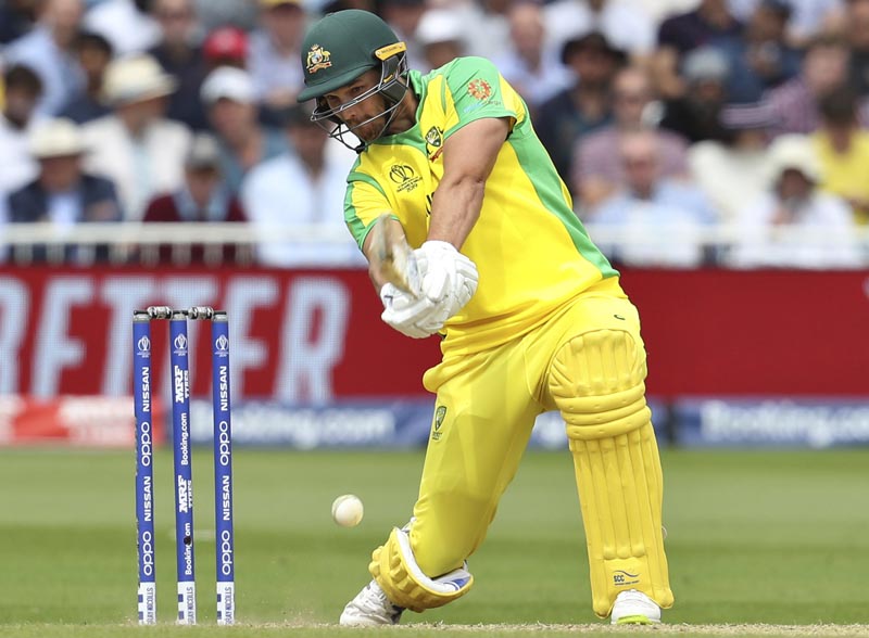 Australia's Nathan Coulter-Nile plays a shot during the Cricket World Cup match between Australia and West Indies at Trent Bridge in Nottingham, Thursday, June 6, 2019. Photo: AP
