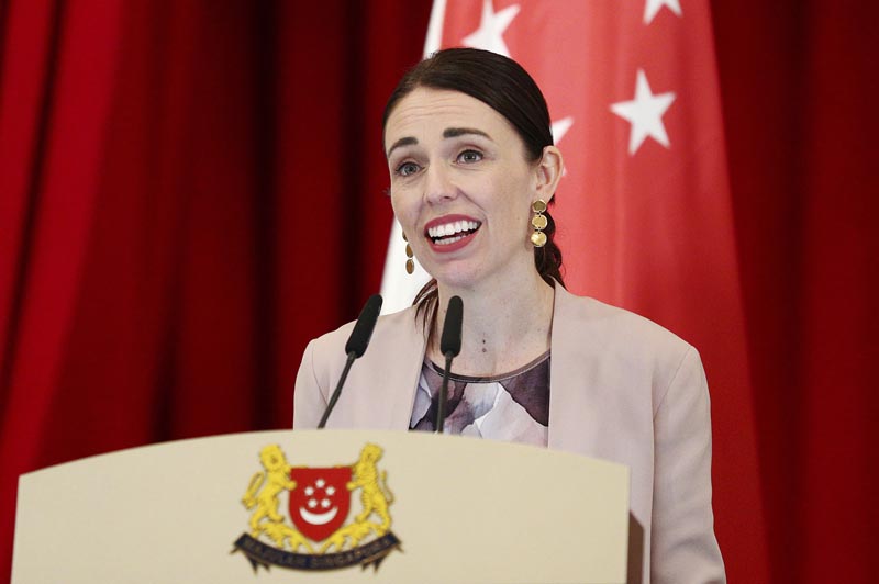 New Zealand's Prime Minister Jacinda Ardern speaks during a joint press conference at the Istana or presidential palace in Singapore, May 17, 2019. Photo: AP/File