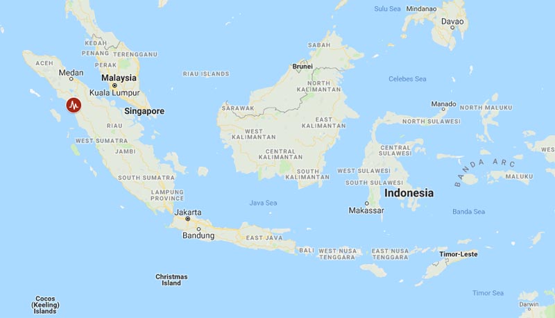 Indonesia quake. Photo: Google Maps