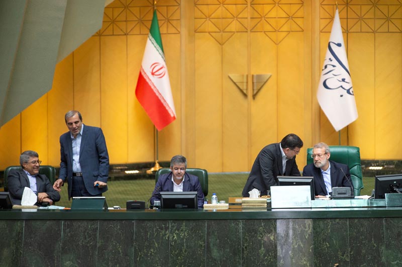 Speaker Ali Larijani attends a session of parliament in Tehran, Iran June 25, 2019.  Photo: Nazanin Tabatabaee/West Asia News Agency via Reuters