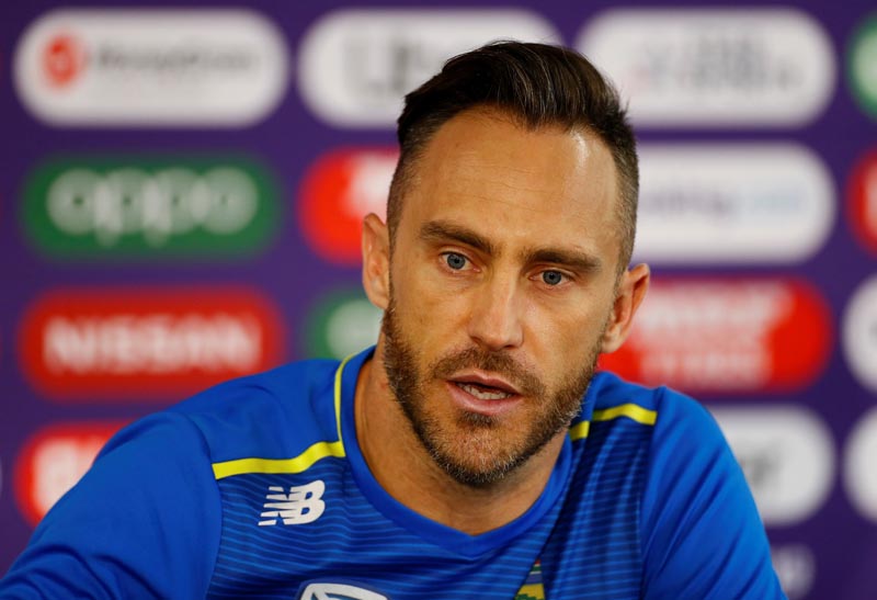South Africa's Faf du Plessis during the ICC World Cup South Africa press conference at Old Trafford, Manchester, Britain, July 5, 2019. Photo: Reuters