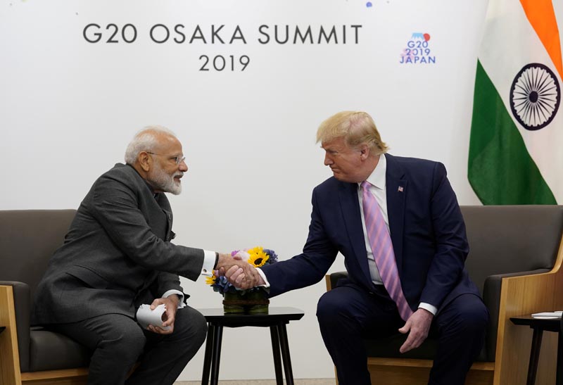 FILE: U.S. President Donald Trump attends a bilateral meeting with India's Prime Minister Narendra Modi during the G20 leaders summit in Osaka, Japan, June 28, 2019. Photo: Reuters