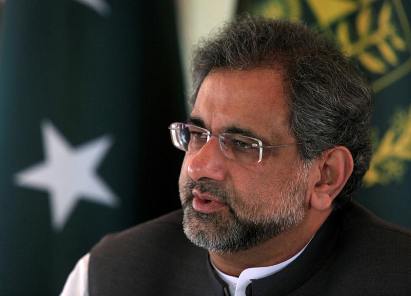 FILE: Pakistan's Prime Minister Shahid Khaqan Abbasi speaks with a Reuters correspondent during an interview at his office in Islamabad, Pakistan September 11, 2017. Photo: REUTERS