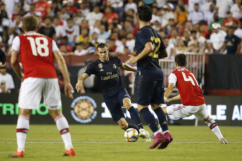 Real Madrid forward Gareth Bale (11) controls the ball as Arsenal Robbie Burton (41) defends during the second half of a match in the International Champions Cup soccer series at FedEx Field, in Landover, MD, USA, on Jul 23, 2019. Photo: Amber Searls-USA TODAY Sports via Reuters