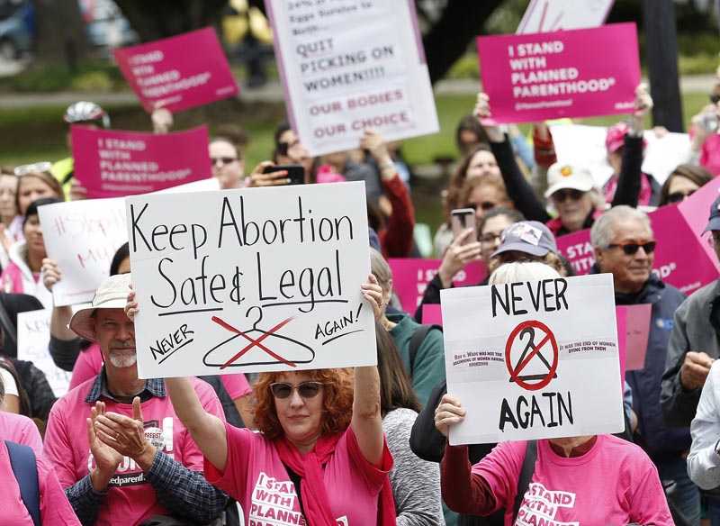 FILE: People rally in support of abortion rights at the state Capitol in Sacramento, California on May 21, 2019. Phto: AP