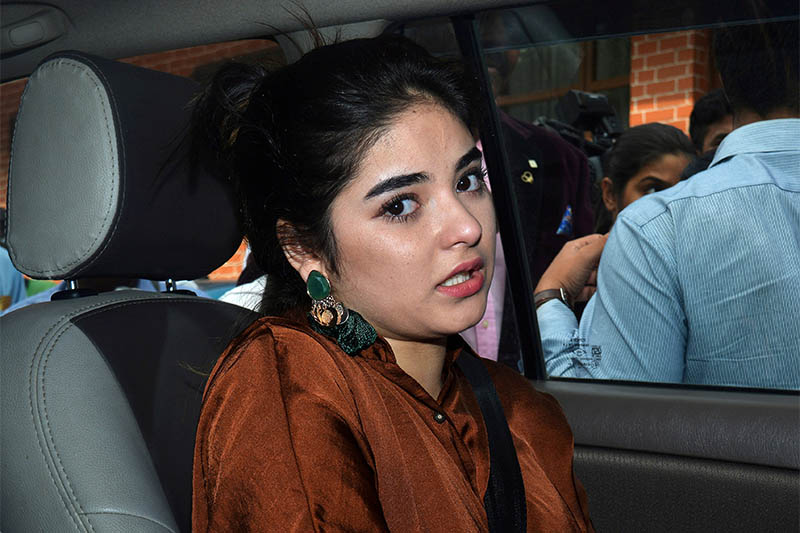 FILE PHOTO: Actor Zaira Wasim arrives for a promotional event at Golf Club in Mumbai, India, December 10, 2017. Photo: Reuters