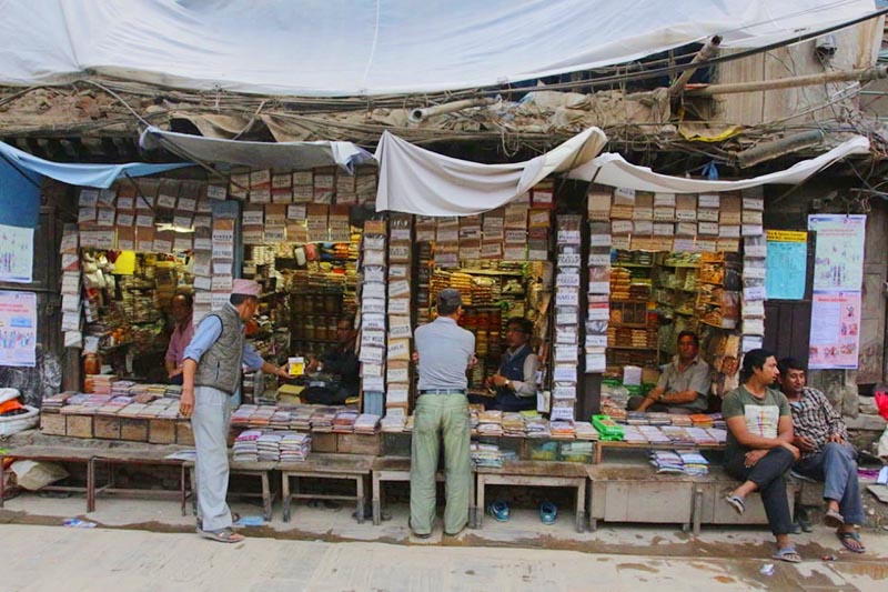 File - Customers buying items in shops in Ason, Kathmandu, on April 21, 2017. Photo: Ankit Khadgi/THT