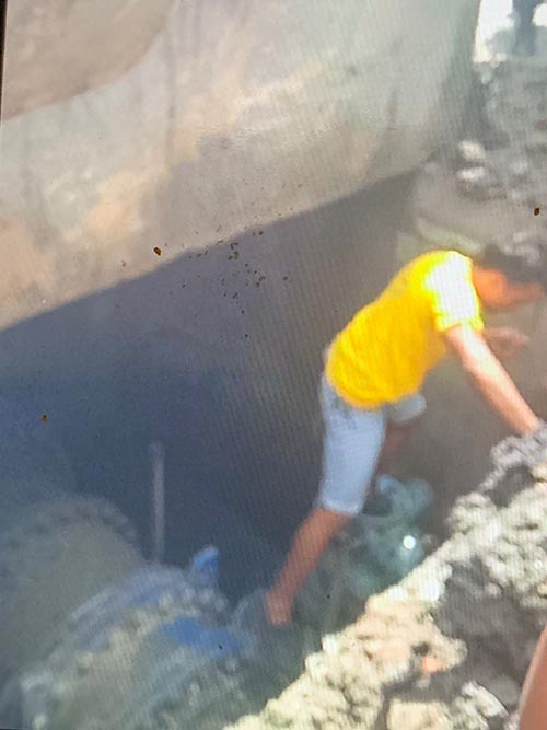 The screenshot taken from Ramesh Tamangu2019s mobile phone shows the site where two workers died while working on the Melamchi pipeline project in Balaju, Kathmandu, on Friday, August 2, 2019. Photo: THT