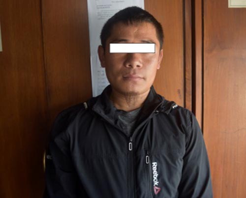 This image shows Harka Bahadur Tamang (34) of Rasnalu area in Gokulganga Rural Municipality-3, currently residing in Jorpati of Gokarneshwar Municipality of Kathmandu district. Tamang was arrested for swindling five foreign job aspirants out of Rs 1.5 million. Photo: MCD, Teku