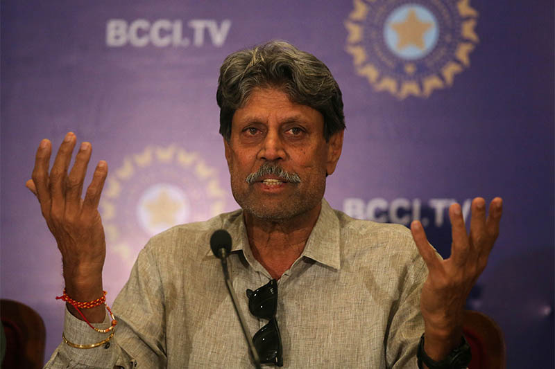 Kapil Dev, former Indian cricket captain and a member of the country's cricket board BCCI's Cricket Advisory Committee, speaks during a news conference to announce its team's coach, in Mumbai, India, August 16, 2019. Photo: Reuters