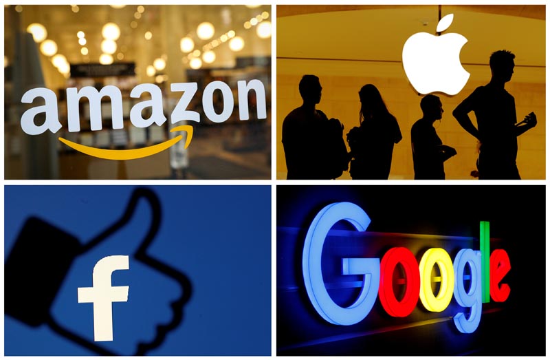 FILE: The logos of Amazon, Apple, Facebook and Google are seen in a combination photo from Reuters files. Photo: Reuters
