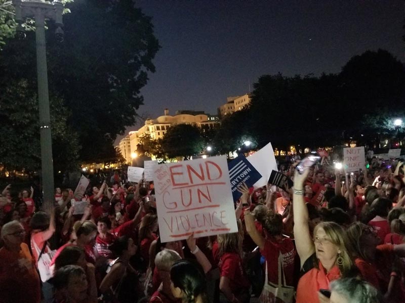 Members of Moms Demand Action for Gun Sense in America demonstrate against gun violence outside the White House, after mass shootings in El Paso and Dayton, in Washington, DC, US, on August 3, 2019. Photo: Sarah Carnes/via Reuters