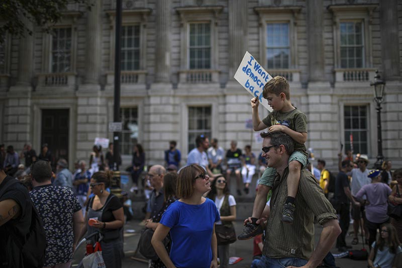 Anti-Brexit protestors from 
