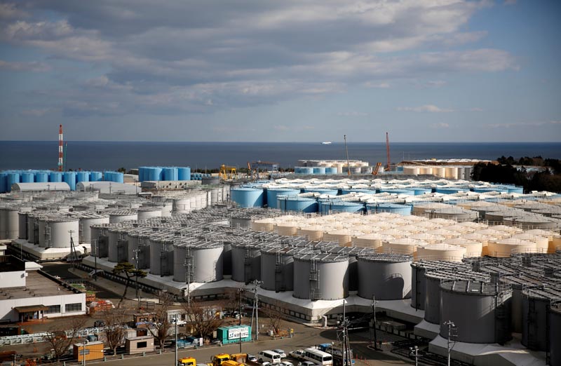 FILE: Storage tanks for radioactive water are seen at Tokyo Electric Power Co's (TEPCO) tsunami-crippled Fukushima Daiichi nuclear power plant in Okuma town, Fukushima prefecture, Japan February 18, 2019. Photo: Reuters