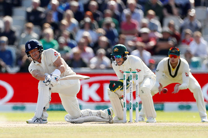 Cricket - Ashes 2019 - Fourth Test - England v Australia - Emirates Old Trafford, Manchester, Britain - September 8, 2019   England's Joe Denly hits a four   Action Images via Reuters/Jason Cairnduff
