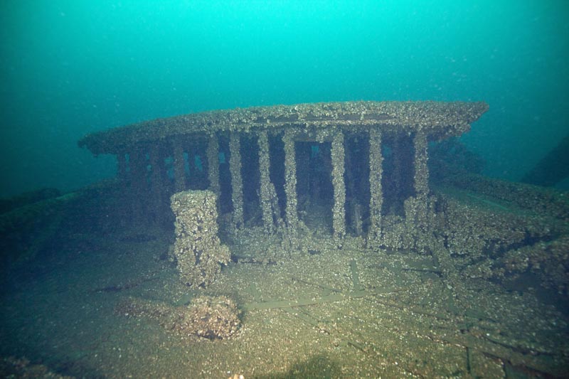 Part of the wreckage of the schooners Peshtigo and St Andrews, lost in 1878 near Beaver Island in northern Lake Michigan, Aug 24, 2019. Photo: John Janzen via AP