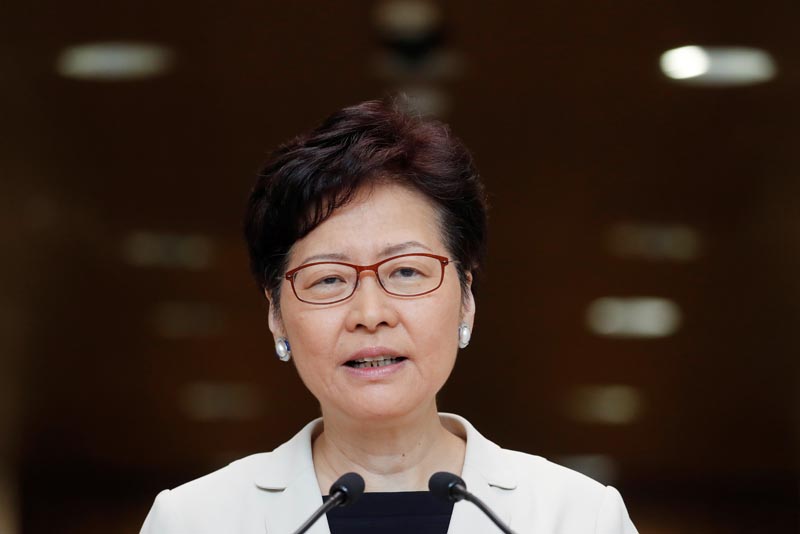 Hong Kong's Chief Executive Carrie Lam attends a news conference in Hong Kong, China September 17, 2019. Photo: Reuters