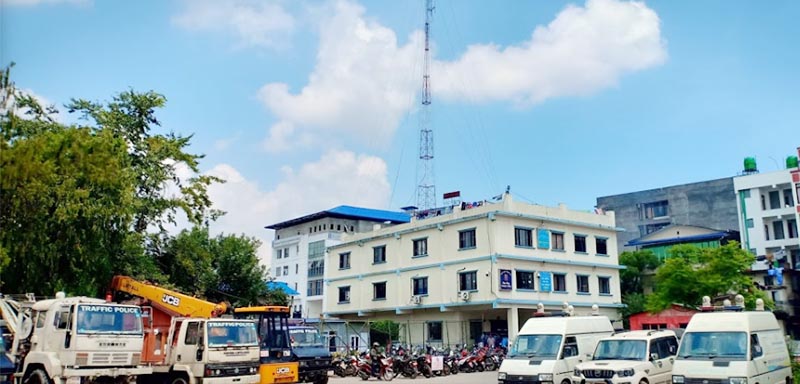 This undated image shows vehicles parked on the premises of Metropolitan Traffic Police Division at Ramshahpath, Kathmandu.